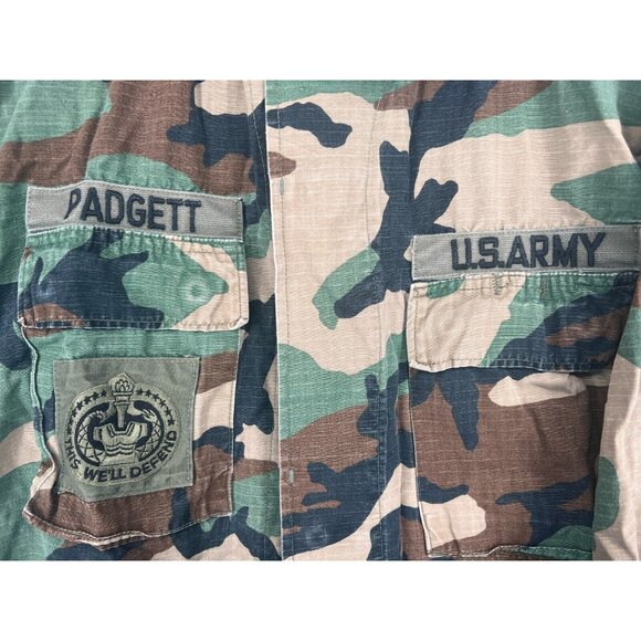 US Army Woodland Camo Hot Weather Coat Size Small Short With Patches - Picture 8 of 12